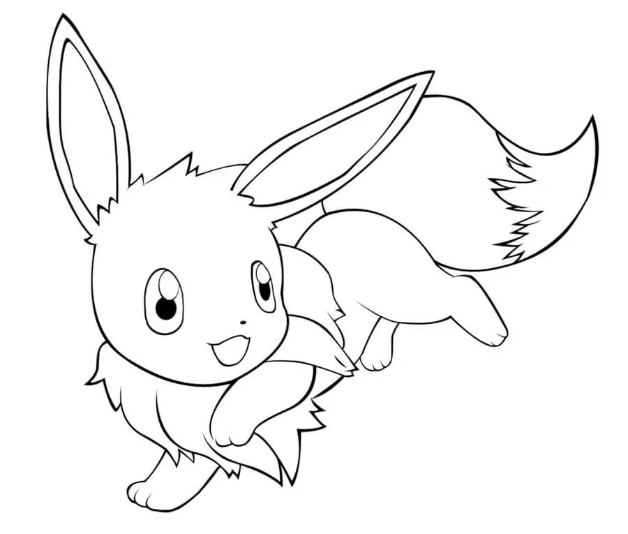 Fise de colorat cu Eevee imprimabil gratuit pentru copii