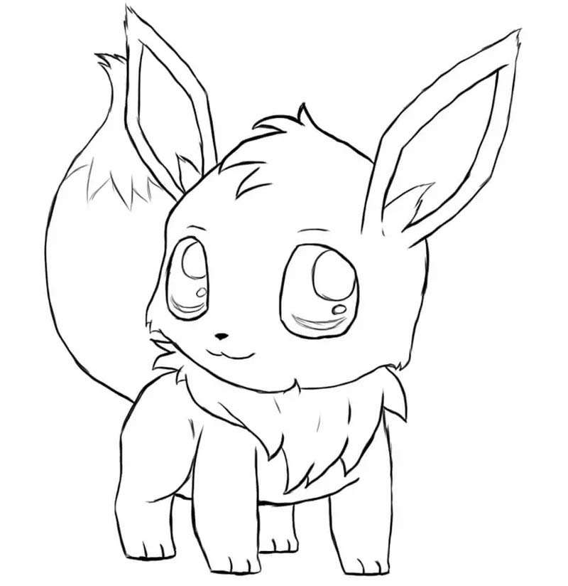 Fise de colorat cu Eevee imprimabil gratuit