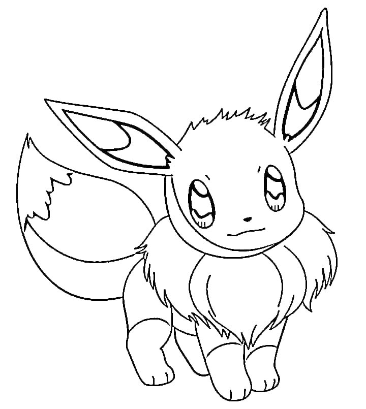Fise de colorat cu Eevee pentru copii