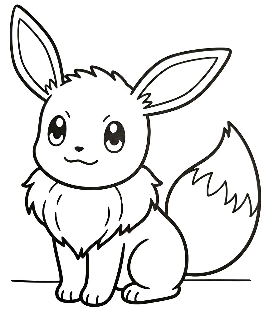 Fise de colorat cu Eevee simplu la copii