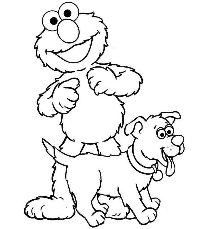 Fise de colorat cu Elmo gratuit uşor