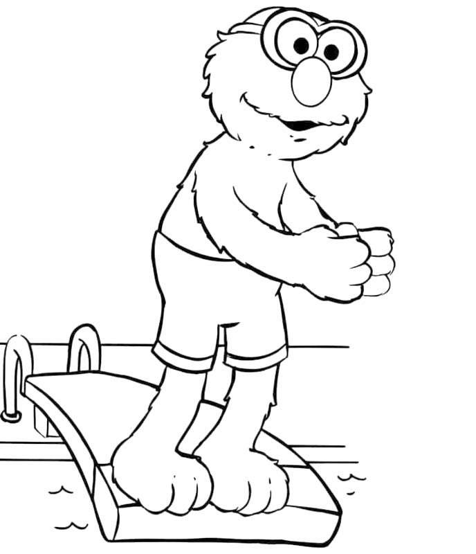 Fise de colorat cu Elmo imprimabil gratuit bazic