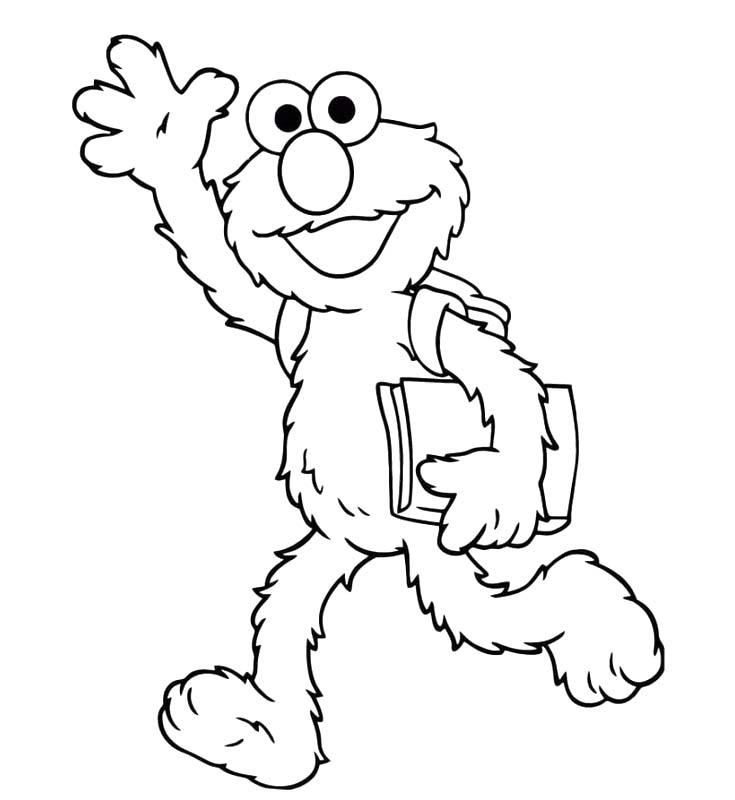 Fise de colorat cu Elmo imprimabil gratuit simplu