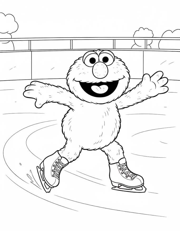 Fise de colorat cu Elmo imprimabil simplu