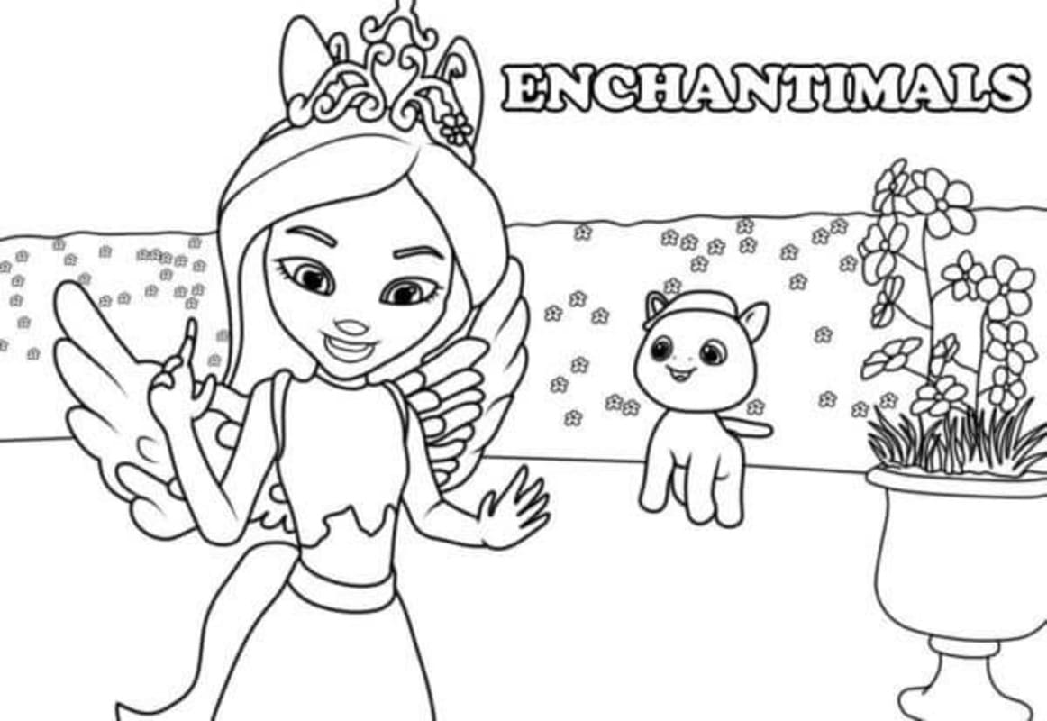 Fise de colorat cu Enchantimals bazic la copii