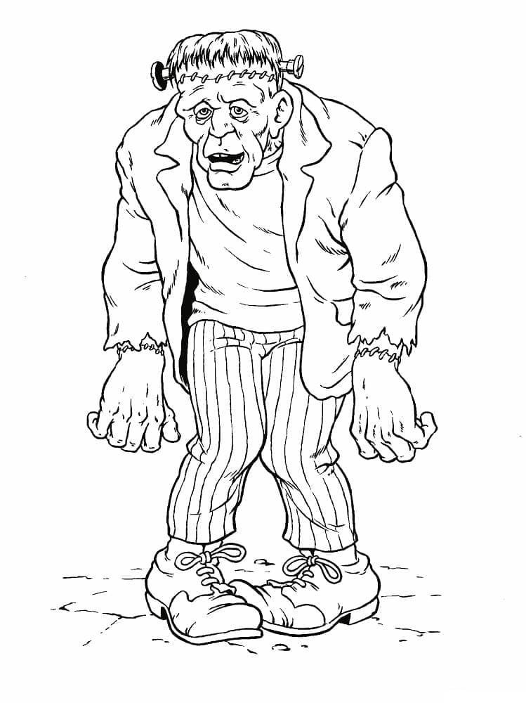 Fise de colorat cu Frankenstein gratuit bazic
