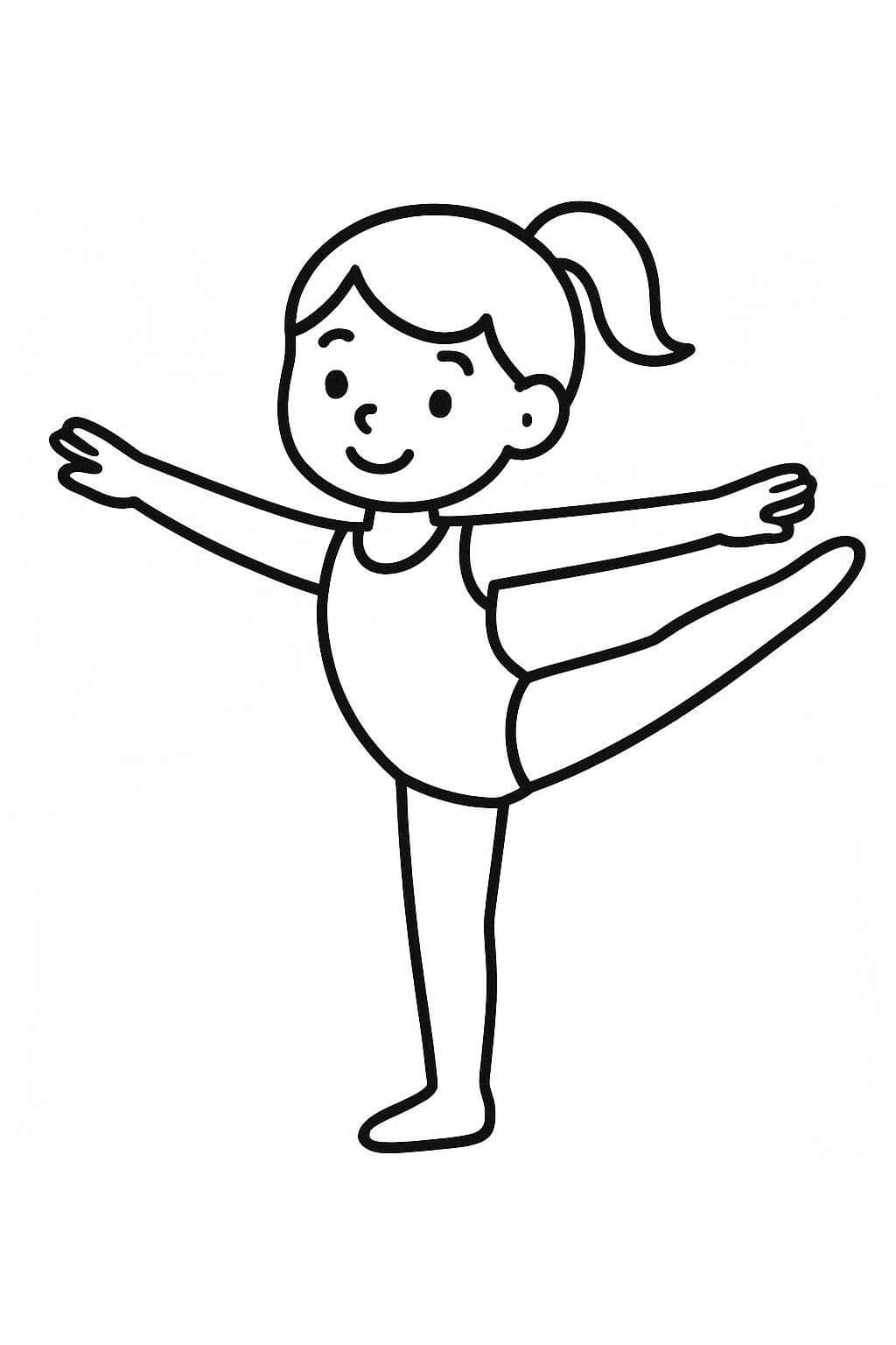 Fise de colorat cu Gimnastică gratuit bazic