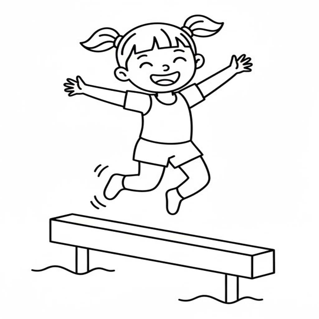 Fise de colorat cu Gimnastică gratuit simplu