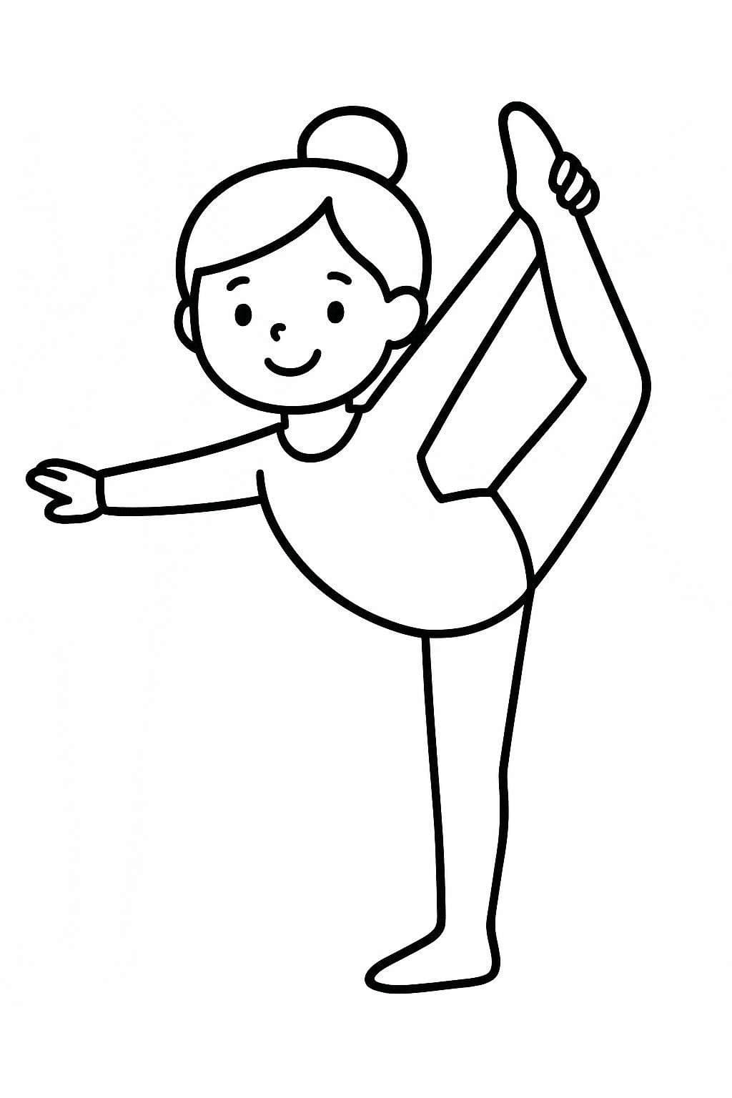 Fise de colorat cu Gimnastică imprimabil gratuit pentru copii