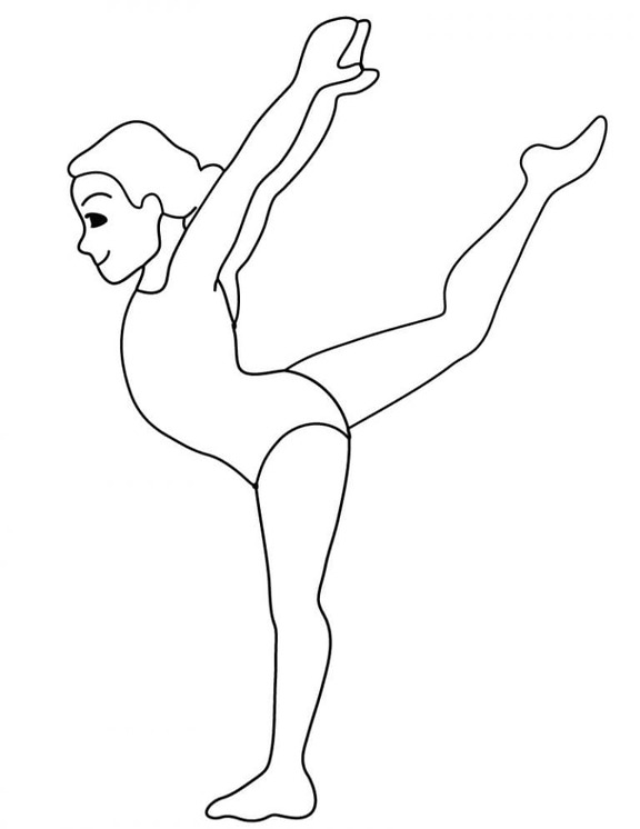 Fise de colorat cu Gimnastică imprimabil gratuit simplu