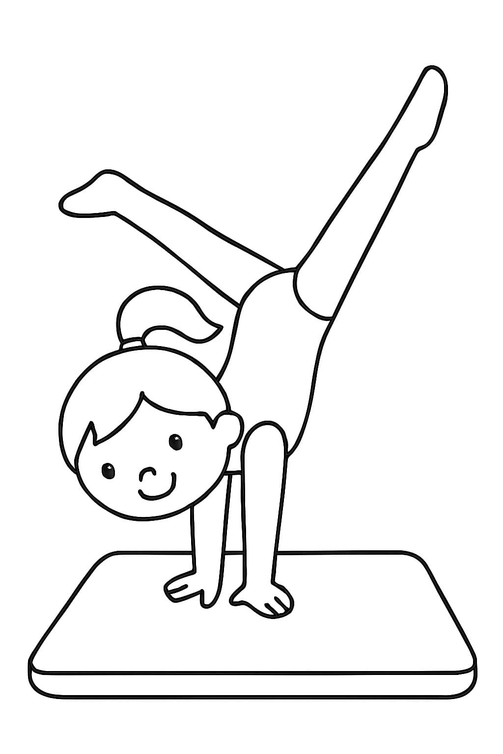 Fise de colorat cu Gimnastică imprimabil gratuit uşor