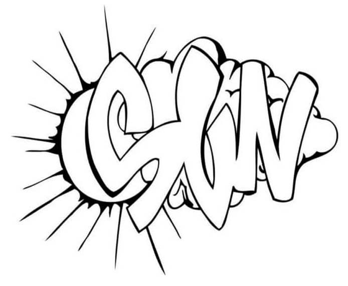 Fise de colorat cu Graffiti bazic la copii