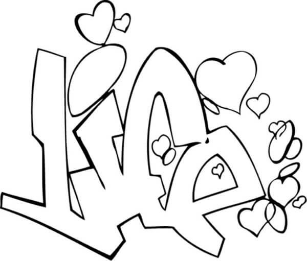 Fise de colorat cu Graffiti gratuit pentru copii