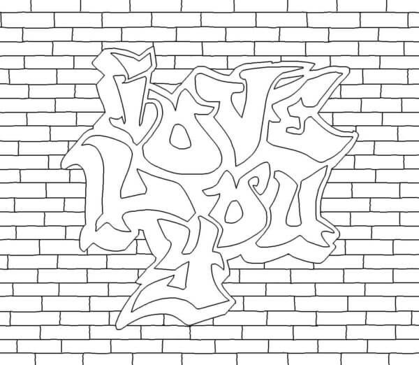 Fise de colorat cu Graffiti gratuit uşor