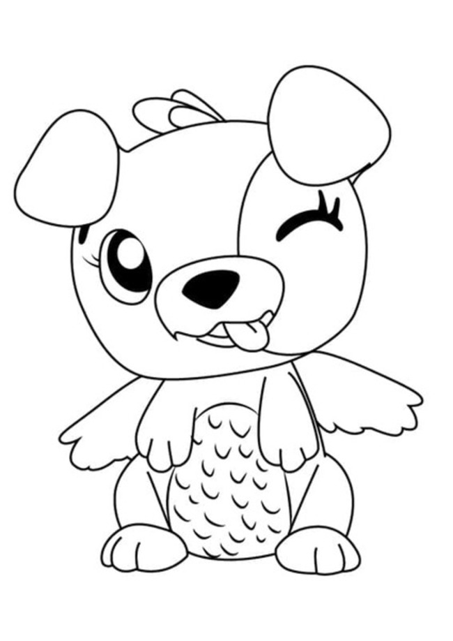 Fise de colorat cu Hatchimals simplu la copii