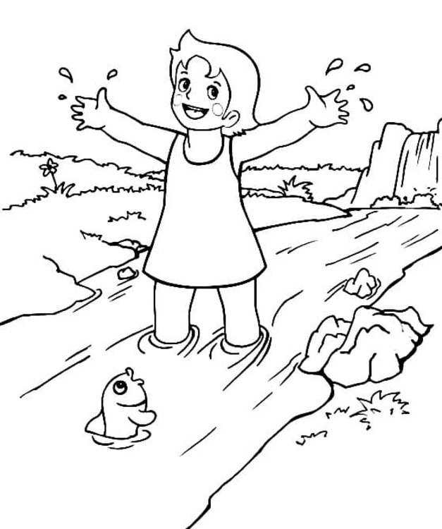 Fise de colorat cu Heidi uşor la copii