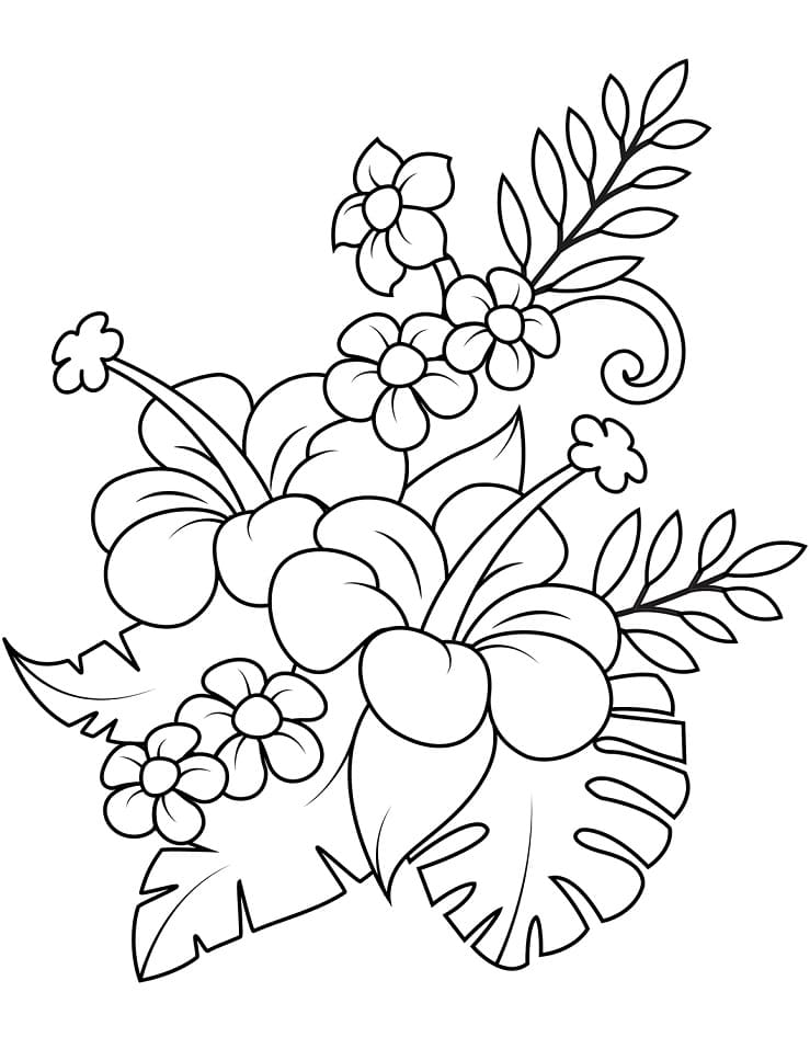 Fise de colorat cu Hibiscus gratuit bazic