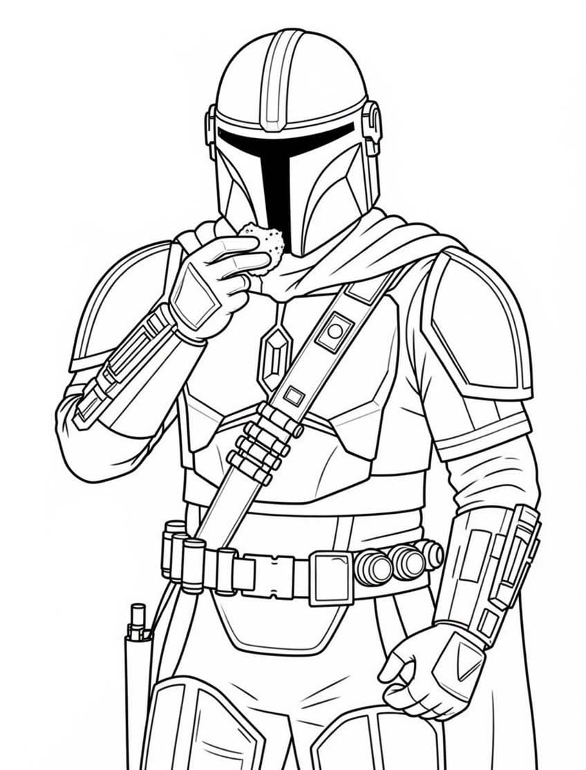 Planse de colorat cu Mandalorian
