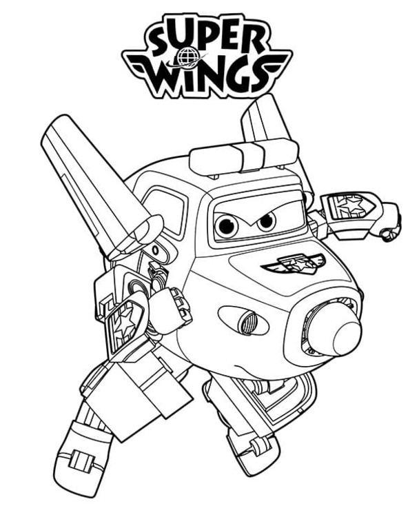 Fise de colorat cu Super Wings imprimabil