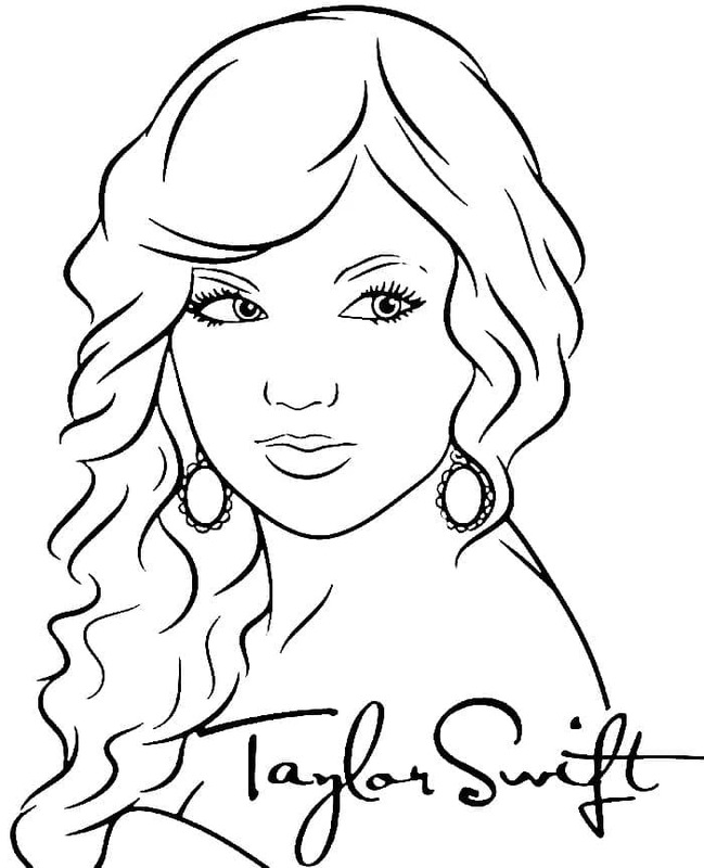 Fise de colorat cu Taylor Swift gratuit pentru copii