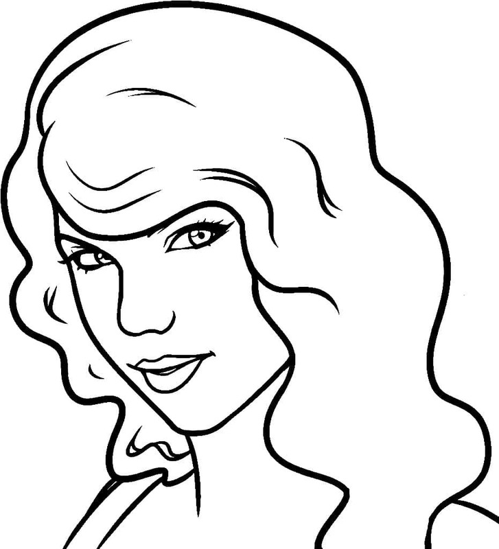 Fise de colorat cu Taylor Swift gratuit uşor