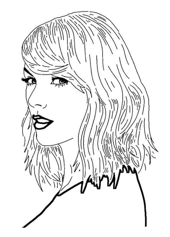 Fise de colorat cu Taylor Swift gratuit