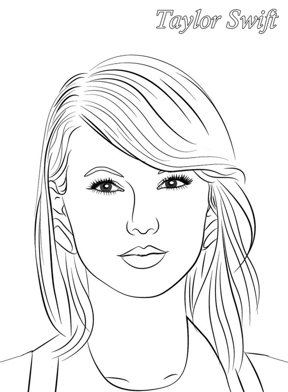 Fise de colorat cu Taylor Swift imprimabil gratuit