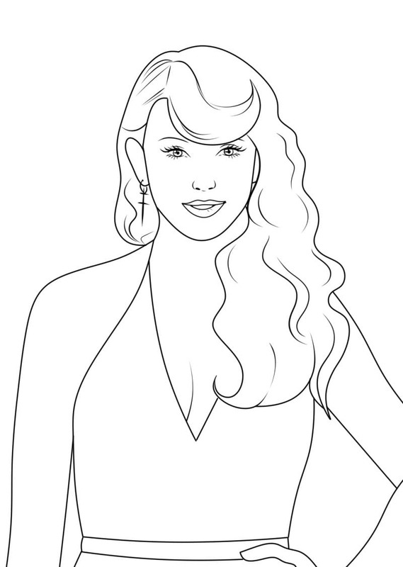Fise de colorat cu Taylor Swift imprimabil uşor