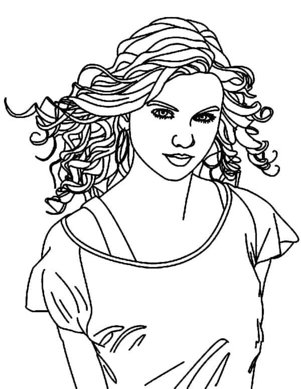 Fise de colorat cu Taylor Swift imprimabil