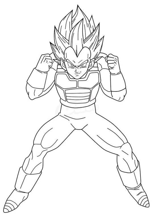 Fise de colorat cu Vegeta gratuit bazic