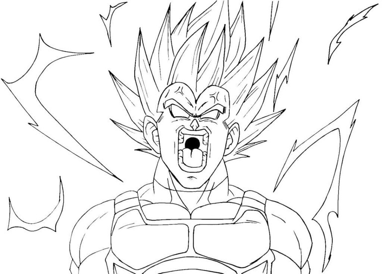 Fise de colorat cu Vegeta gratuit simplu