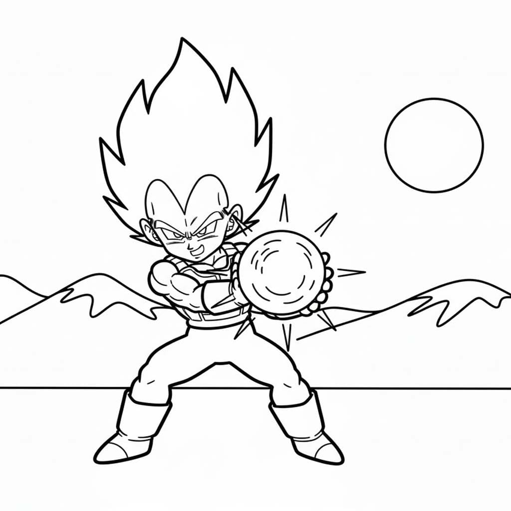 Fise de colorat cu Vegeta gratuit