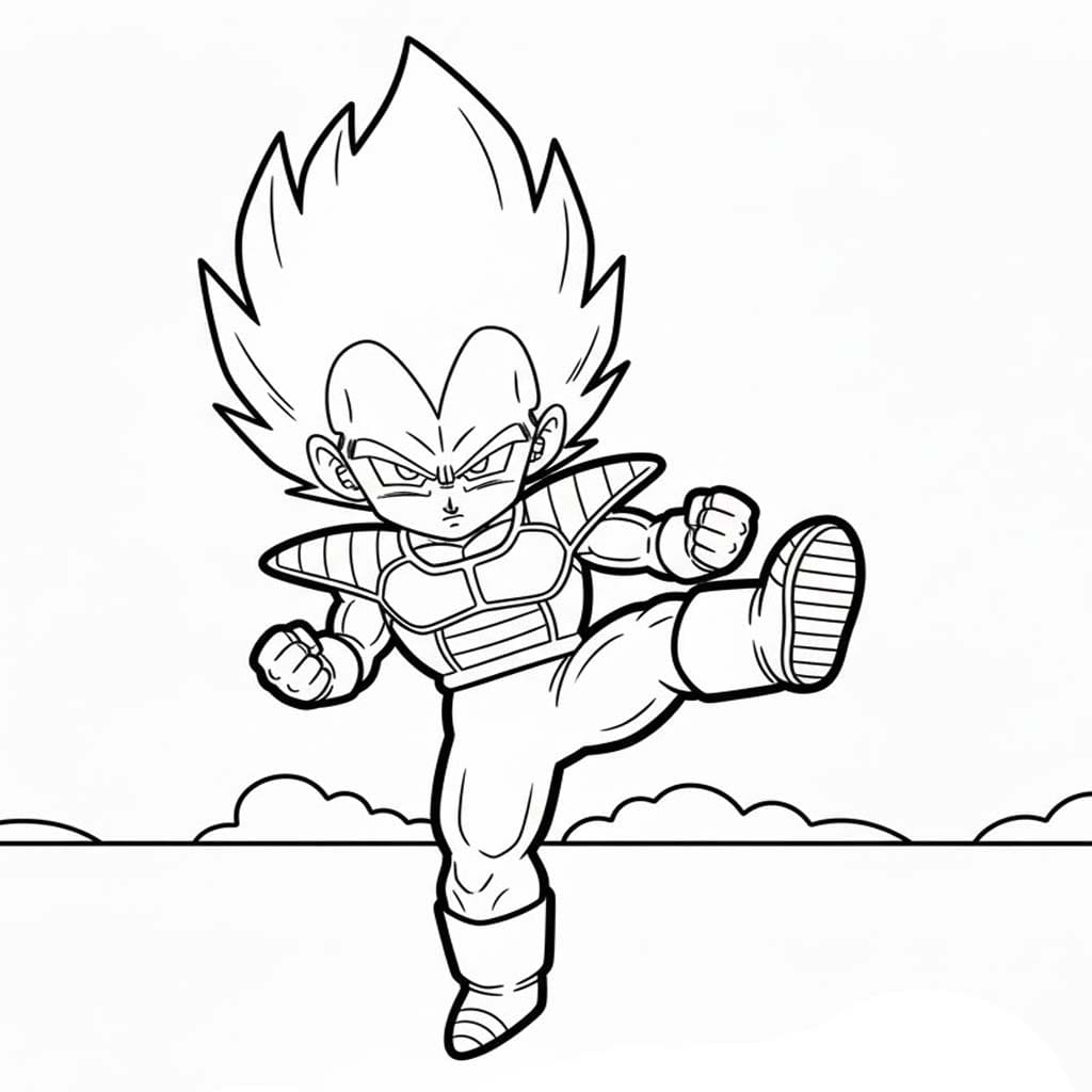 Fise de colorat cu Vegeta imprimabil gratuit