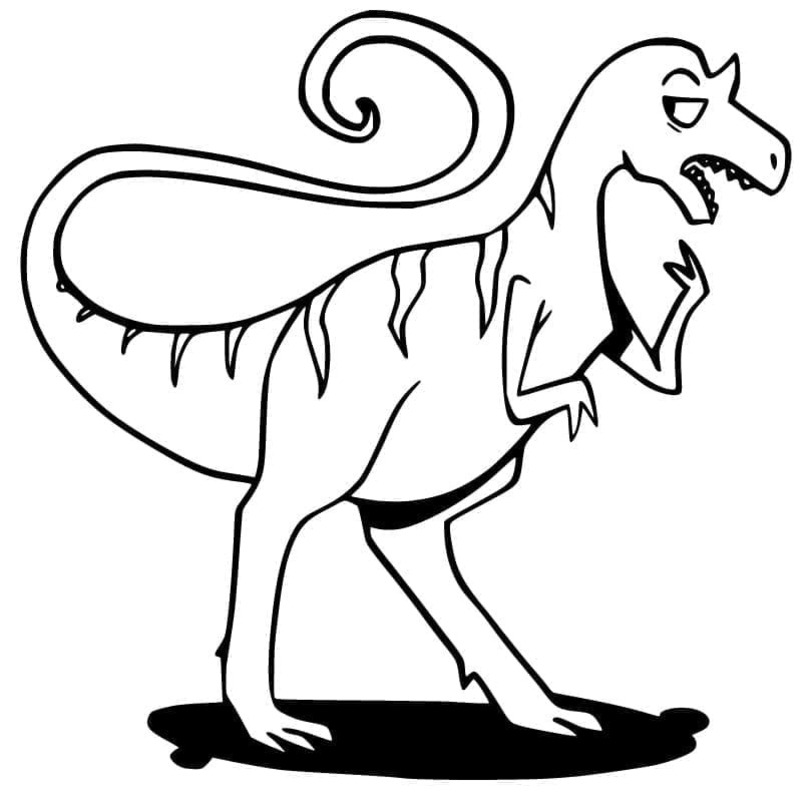 Fise de colorat cu Allosaurus gratuit simplu