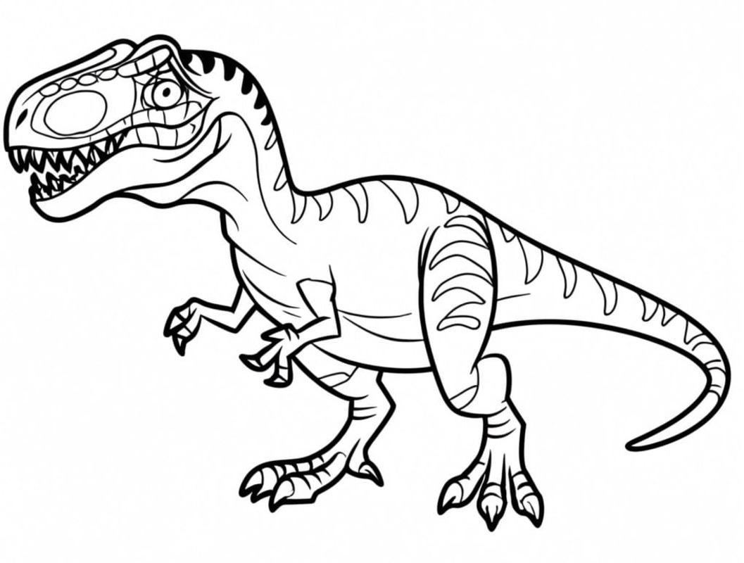 Fise de colorat cu Allosaurus gratuit