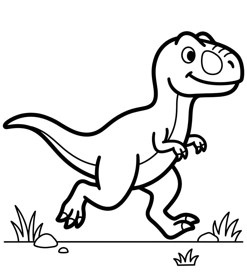 Fise de colorat cu Allosaurus imprimabil bazic