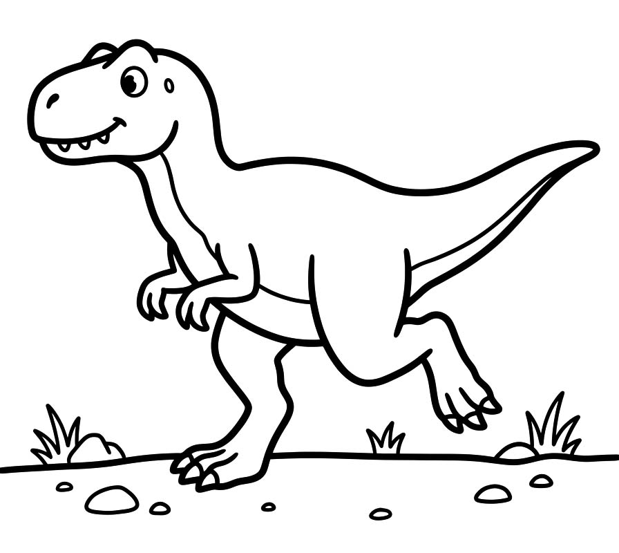 Fise de colorat cu Allosaurus imprimabil gratuit bazic