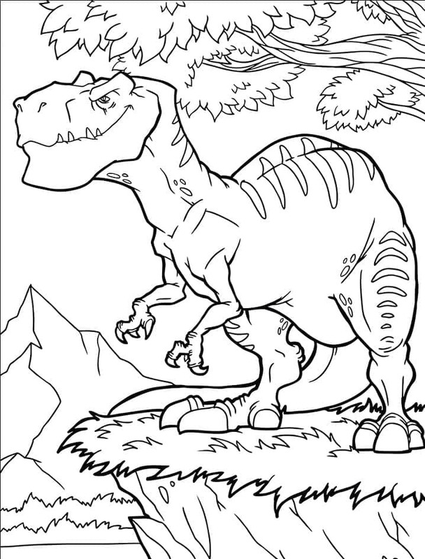 Fise de colorat cu Allosaurus imprimabil gratuit simplu