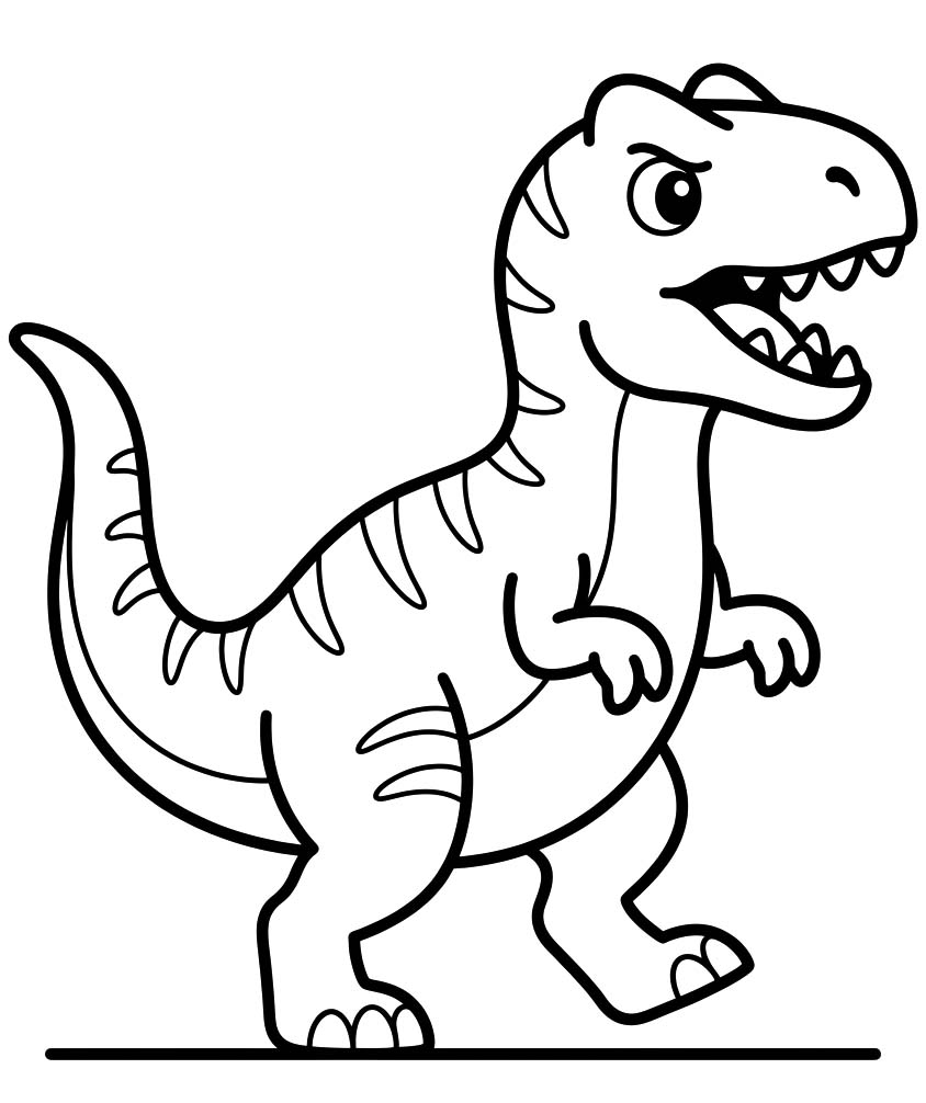 Fise de colorat cu Allosaurus imprimabil pentru copii