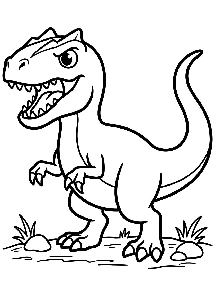 Fise de colorat cu Allosaurus imprimabil