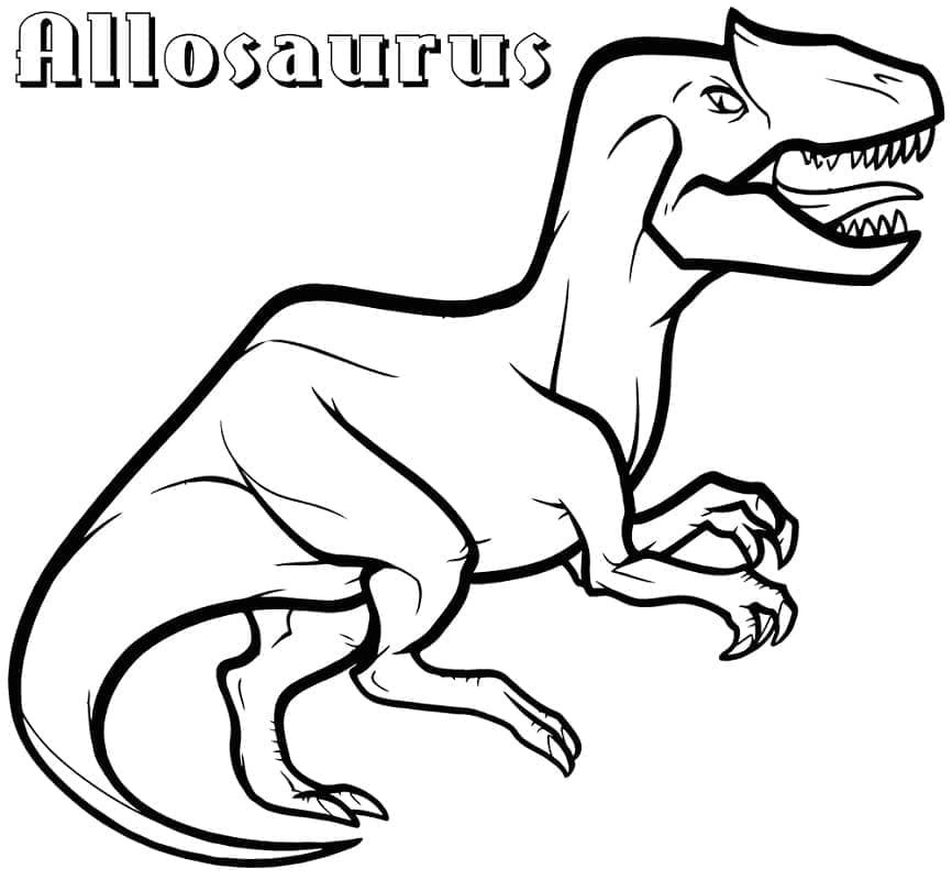 Fise de colorat cu Allosaurus pentru copii