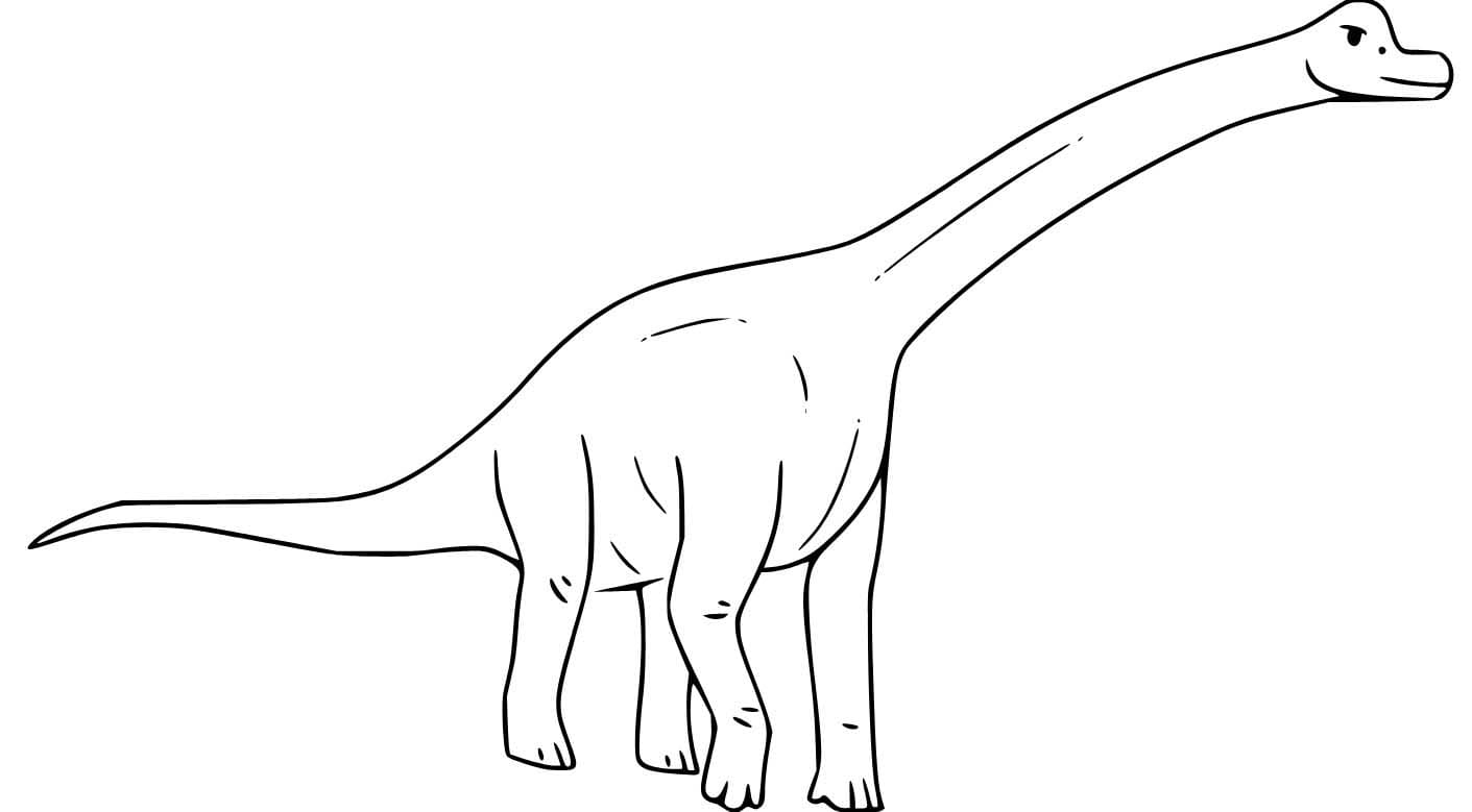 Fise de colorat cu Brachiosaurus gratuit bazic