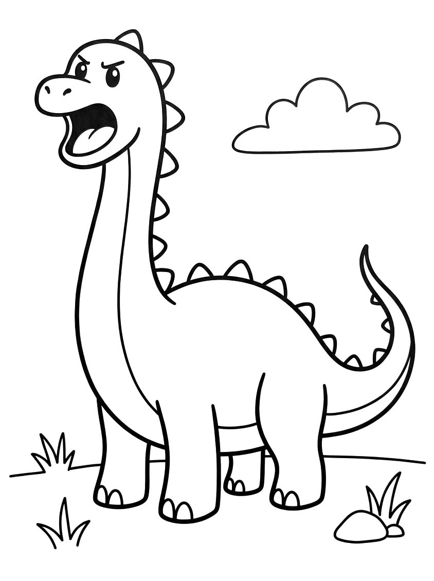 Fise de colorat cu Brachiosaurus gratuit pentru copii