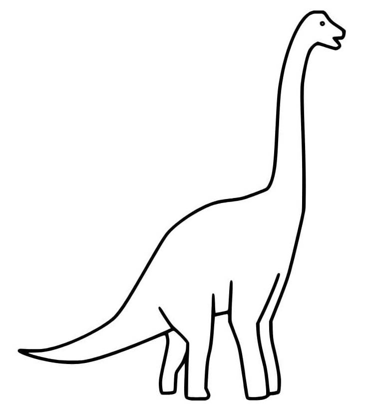 Fise de colorat cu Brachiosaurus gratuit simplu