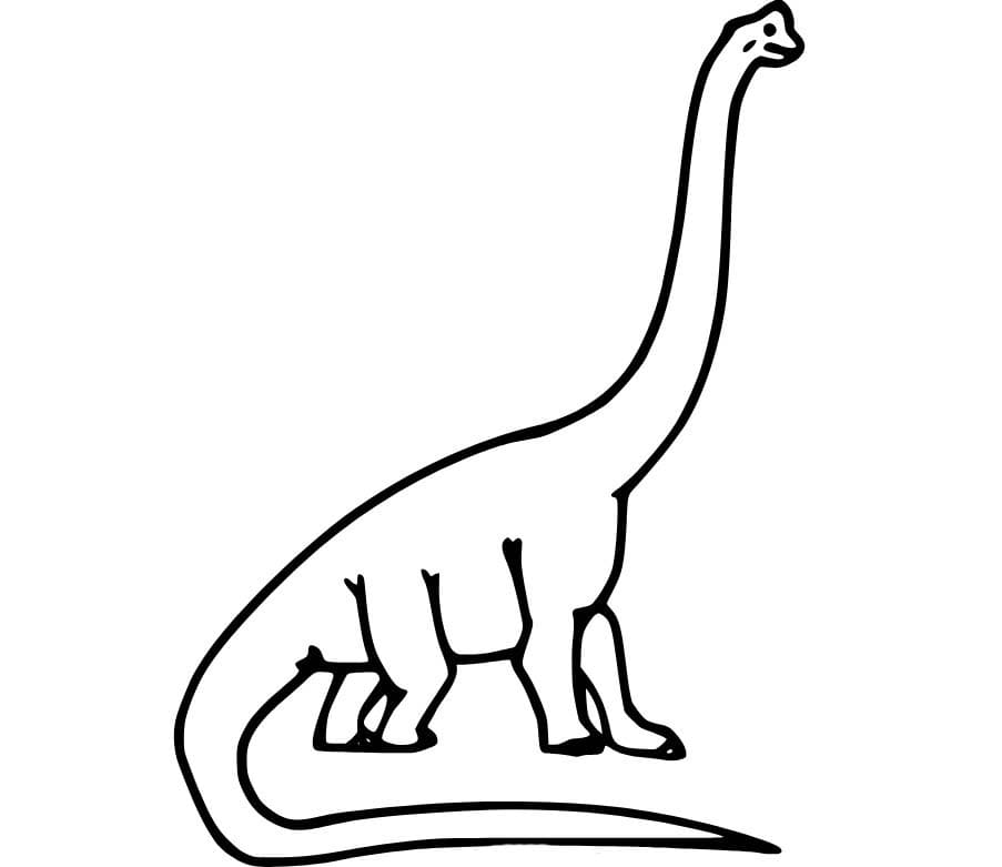 Fise de colorat cu Brachiosaurus imprimabil bazic