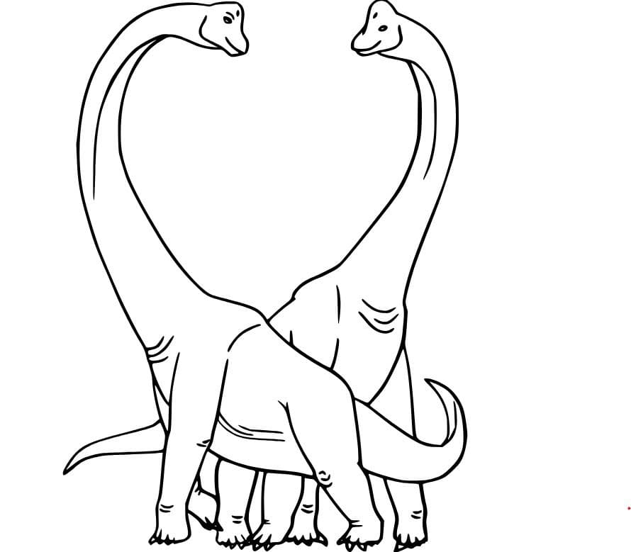 Fise de colorat cu Brachiosaurus imprimabil gratuit bazic