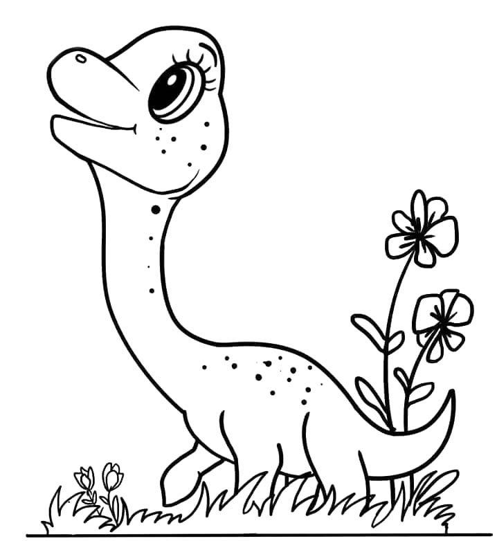 Fise de colorat cu Brachiosaurus imprimabil gratuit pentru copii