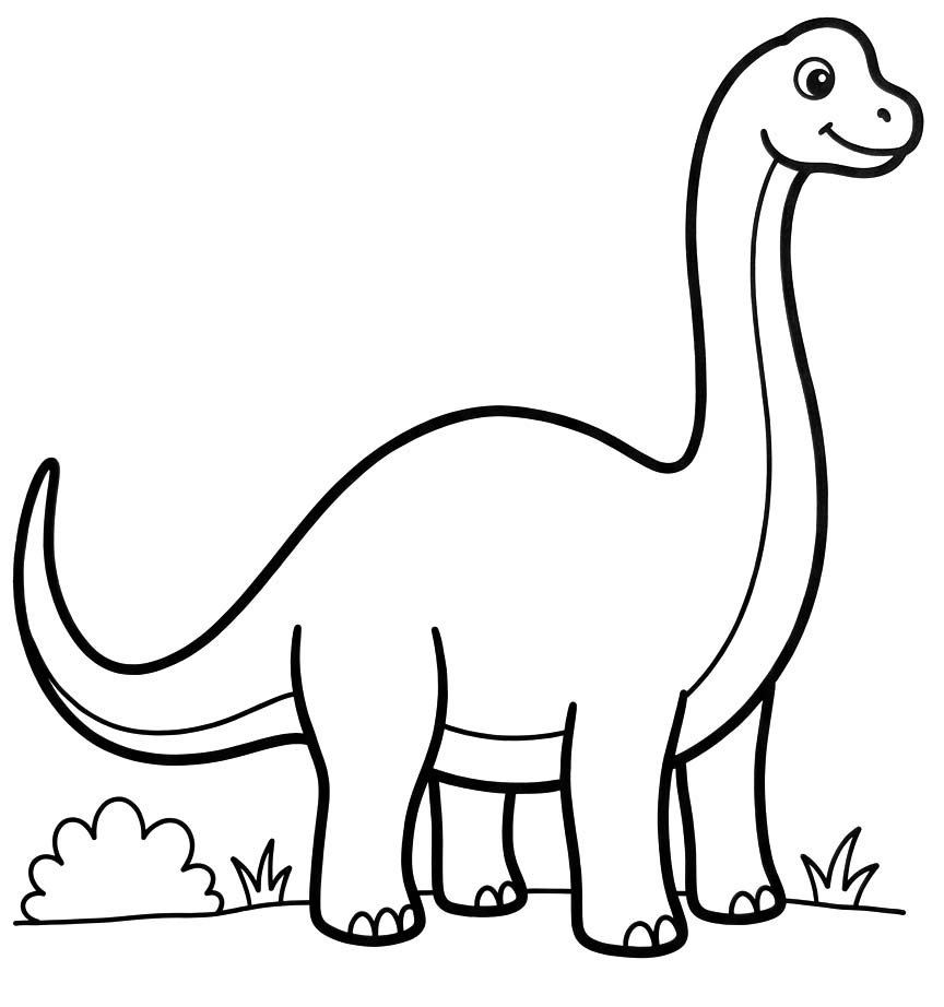 Fise de colorat cu Brachiosaurus imprimabil gratuit uşor
