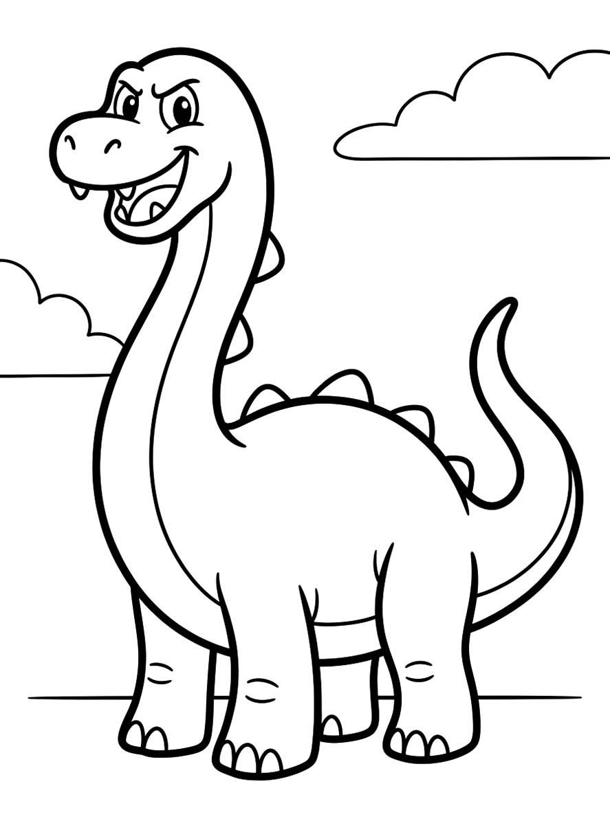 Fise de colorat cu Brachiosaurus imprimabil gratuit