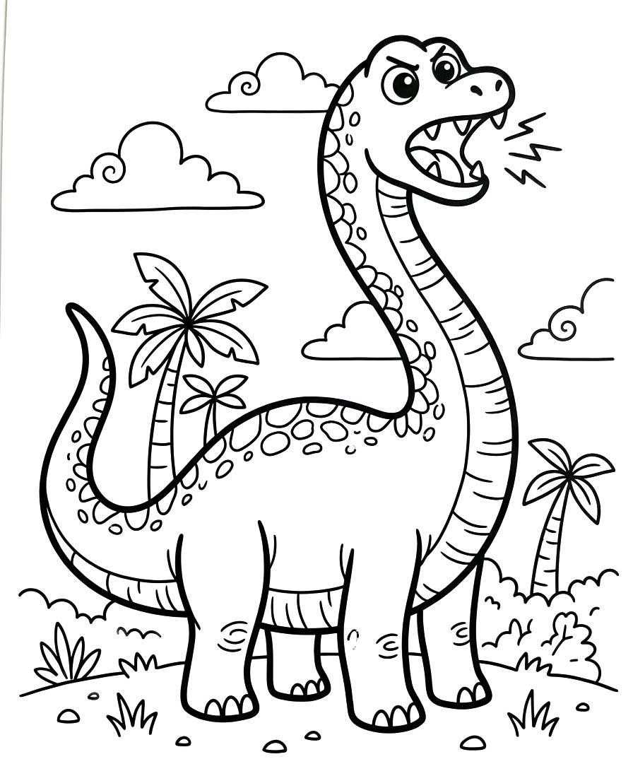Fise de colorat cu Brachiosaurus imprimabil